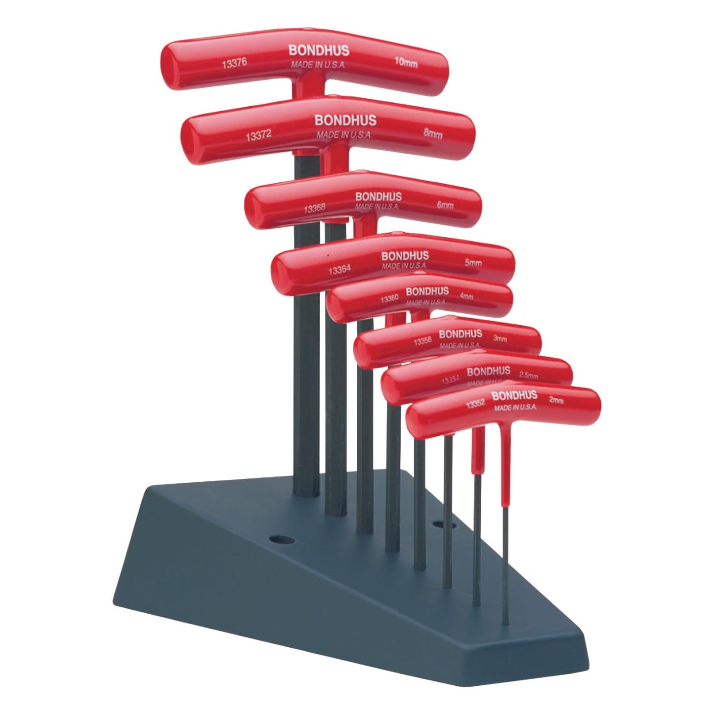 Bondhus 13389 Set of 8 Hex T-Handles with Stand, Sizes 2-10mm