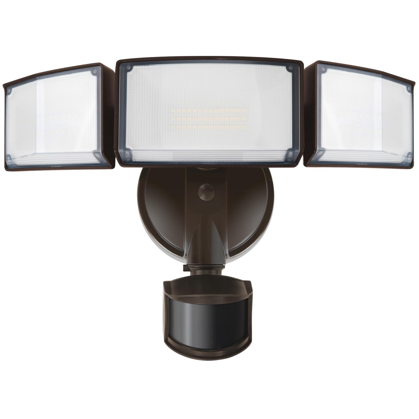 LUTEC 72W 7500LM LED Security Lights Motion Sensor Light Outdoor, 5000K Daylight, IP65 Waterproof, Dusk to Dawn, 3-Head Motion Detected Flood Light for Garage, Yard, Porch(Brown)