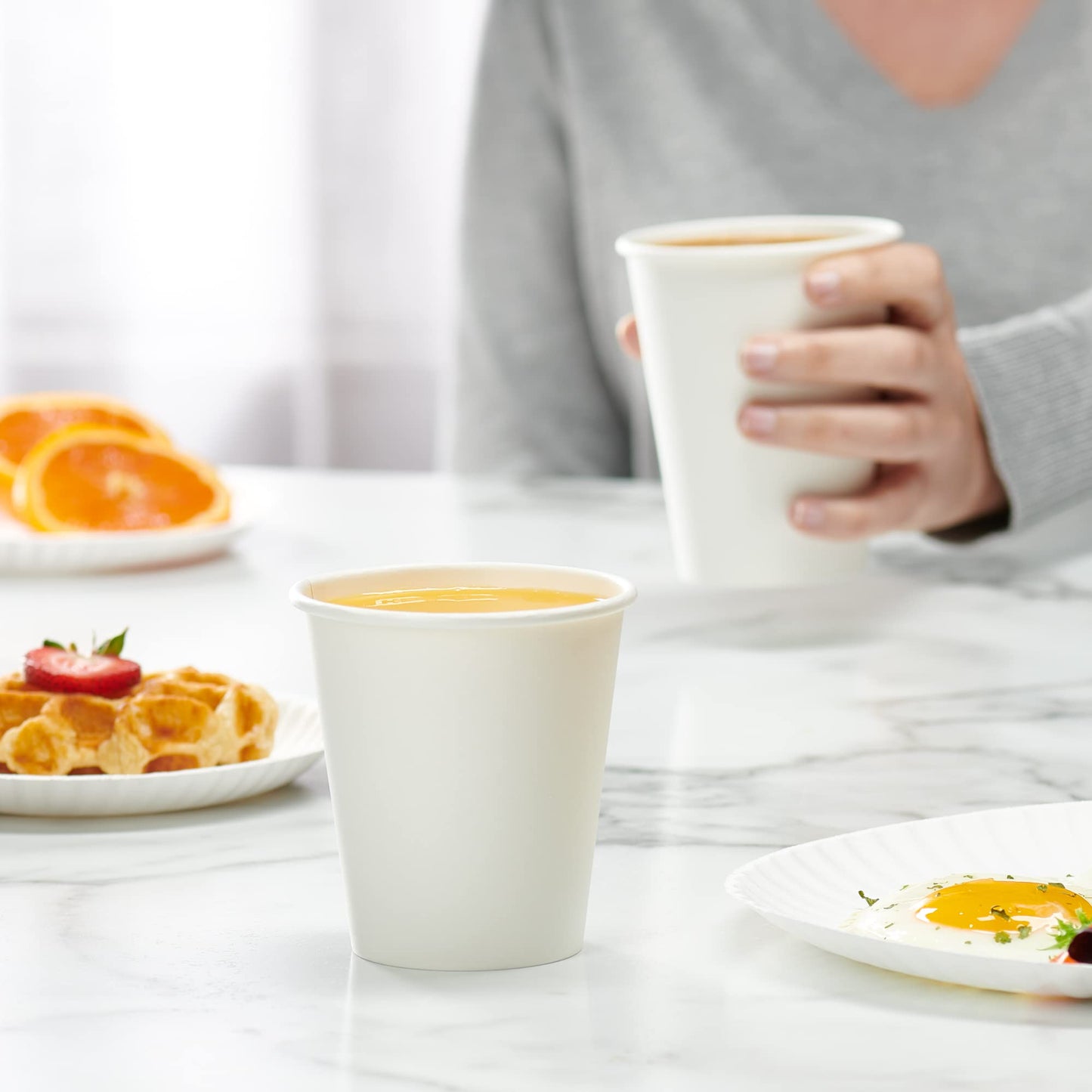 GUSTO [12 oz. - 300 Count] Disposable White Paper Cups, Hot Coffee Cups - Eco-Friendly Hot Cups - Formerly Comfy Package