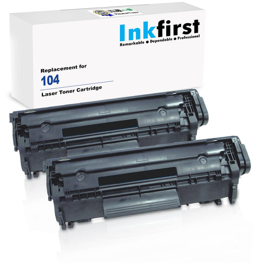 2 Inkfirst Compatible Toner Cartridges Replacement for Canon 104 FX9 FX10 0263B001AA imageCLASS MF4150 MF4270 MF4350D MF4370DN MF4690 D480 FAXPHONE L120 L90