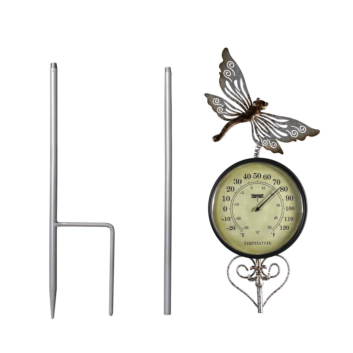 Poolmaster 54583 Outdoor Thermometer Garden Stake, Dragonfly, Multi