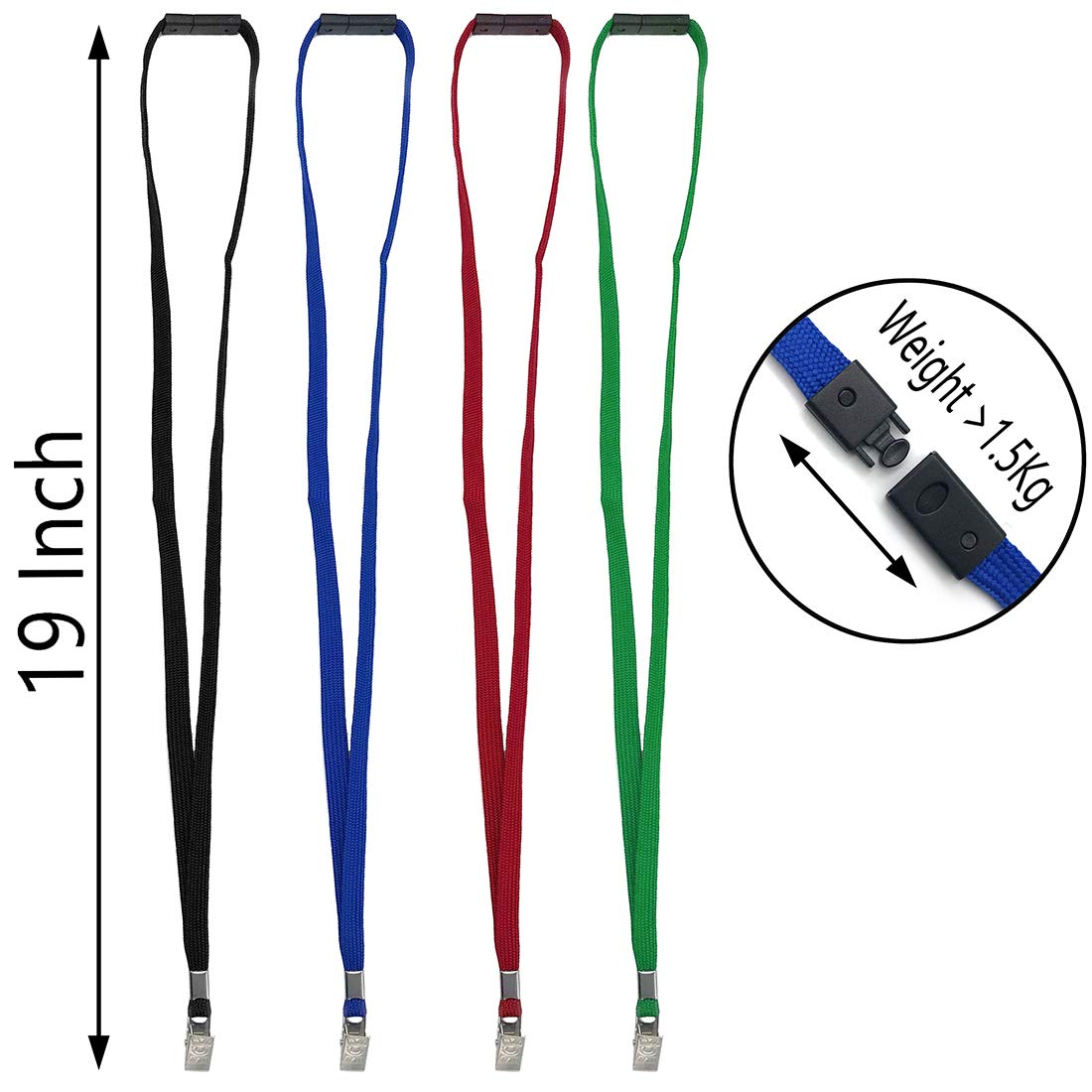 Bird Fiy Lanyards Breakaway Bulk Black Lanyards Neck Flat Safety Badge Lanyard Bulldog Clip (Purple, 50 PCS)