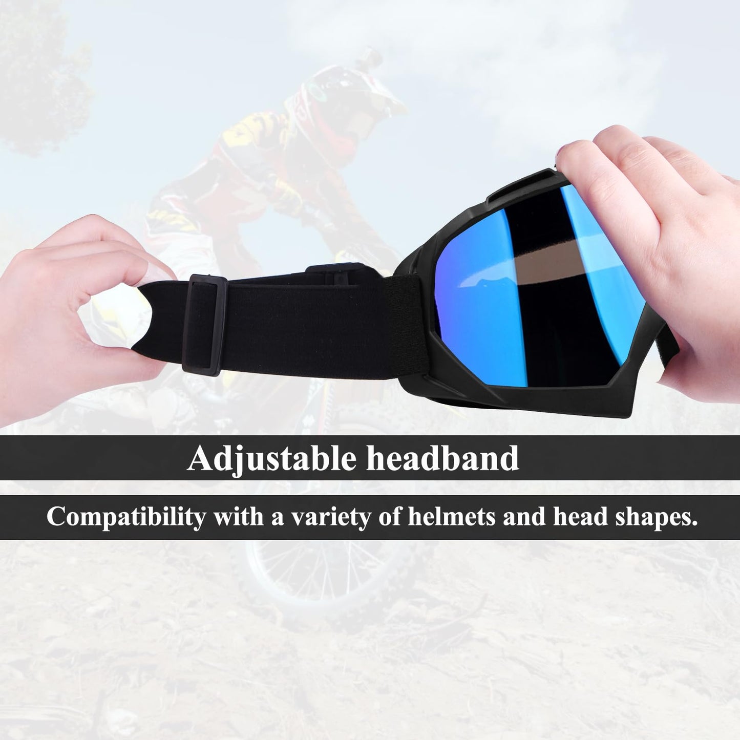 XYOP Dirt Bike Goggles ATV Motorcycle Goggles 2-Pack Motocross Goggles for Adult Men Women Youth Kids Helmet Goggles UTV Bike Goggles Off-road Goggles UV400 Anti-Fog Windproof Dustproof Color Lens