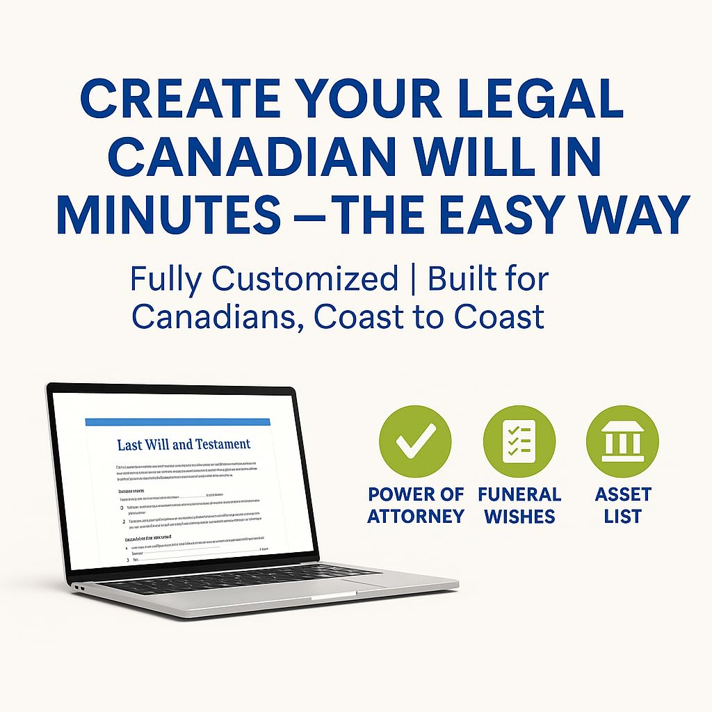 FormalWill Canadian Online Will 2026 – Fully Customized Legal Will (No Lawyer Required) + Bonus Power of Attorney (Property & Health), Funeral Wishes & Asset Inventory (Will Kit)