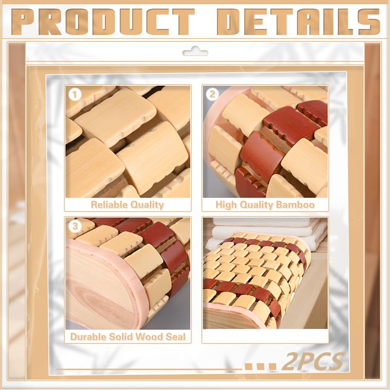 2 Pack Bamboo Sauna Headrest Pillow Natural Wood Sauna Backrest Sauna Neck Rest for Head Support Cool Room Spa Gym Sauna Accessories Steam Rooms Hollow Pillow for Household Relaxing Rest Body