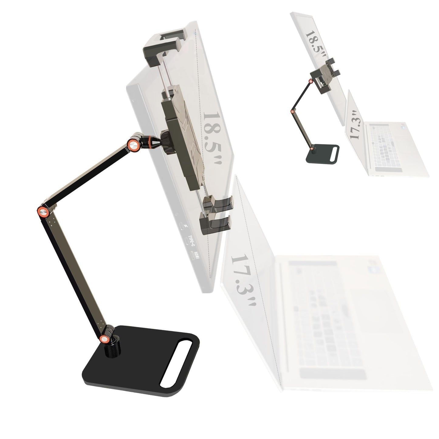 WYSXEBWZ Portable Monitor Holder for 7-18.5 Inch Screen Desktop Expandable Monitor Stand 13 inch Tablet Stand