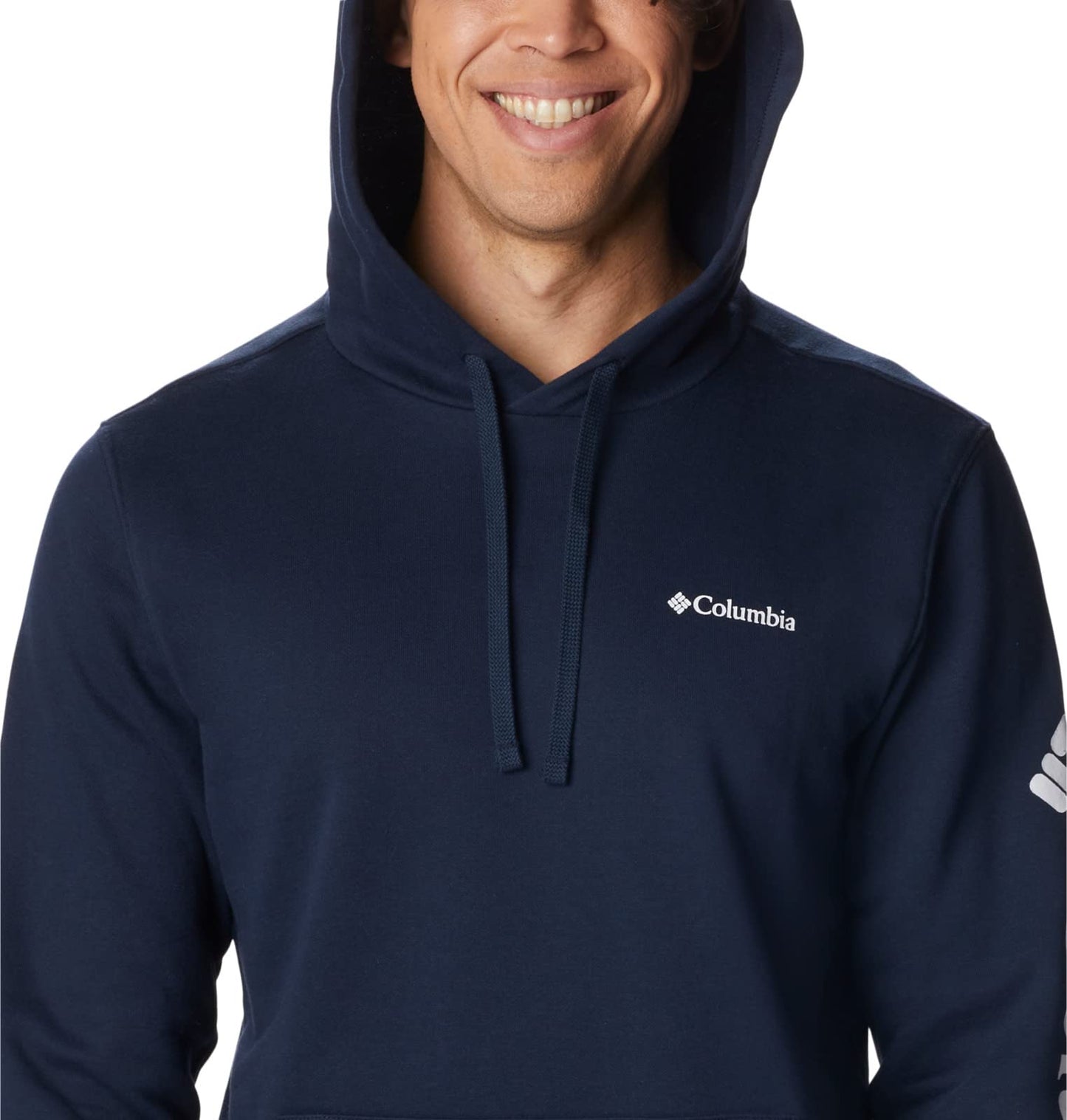 Columbia Men's Trek Hoodie, Collegiate Navy/CSC Sleeve Logo, Large