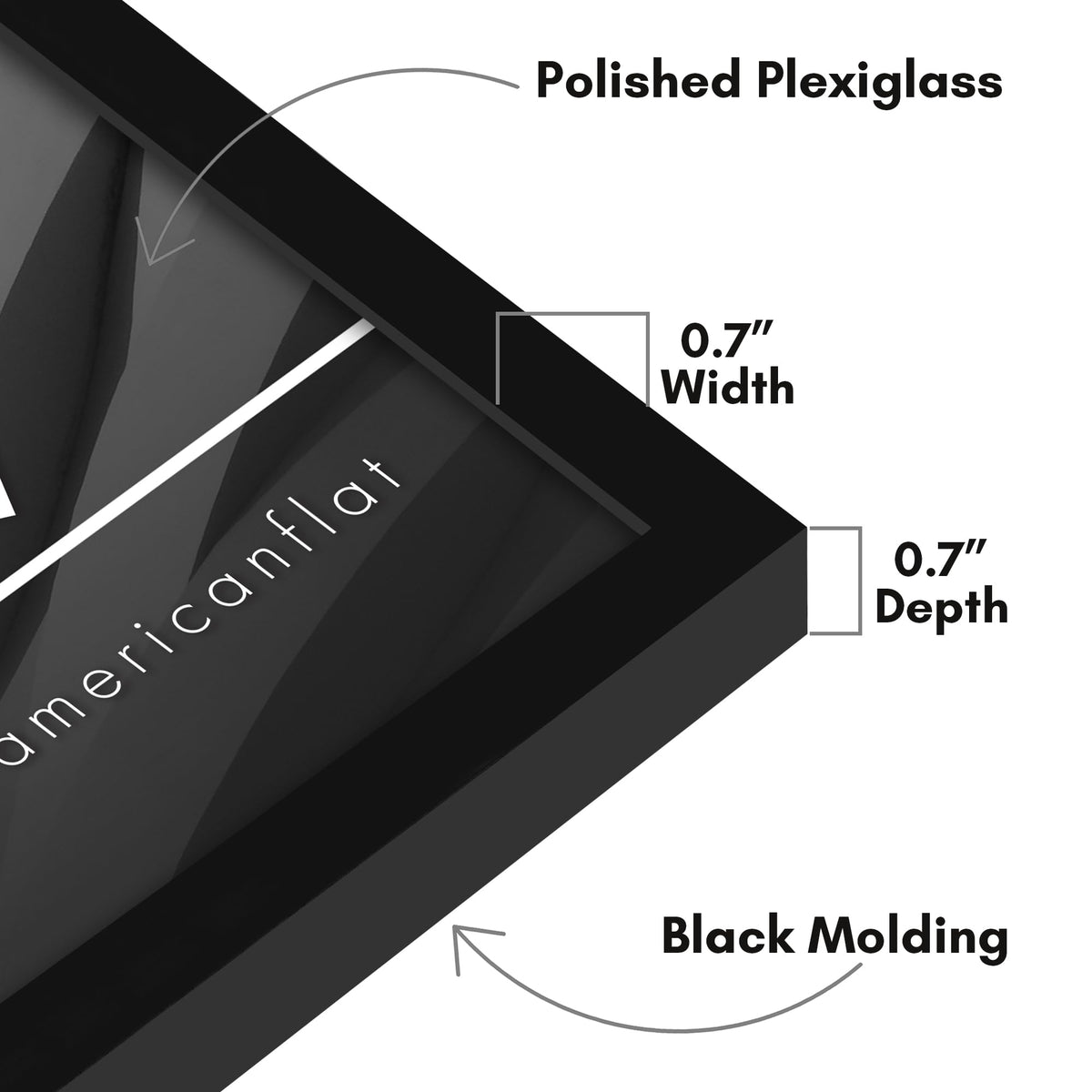 Americanflat 13x19 Picture Frame with Polished Plexiglass - Streamline Collection - Thin Border Picture Frame for Wall Display - Hanging Hardware Included - Black