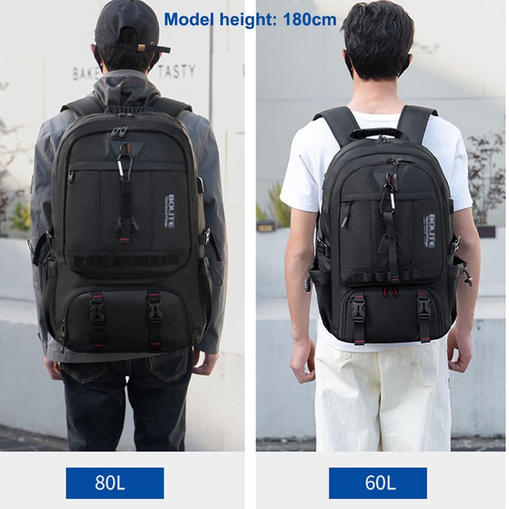 80L Large Travel Backpack with Shoe Compartment,Expandable Business Carry On Backpacks,Laptop Backpack with USB Charging Port (60)