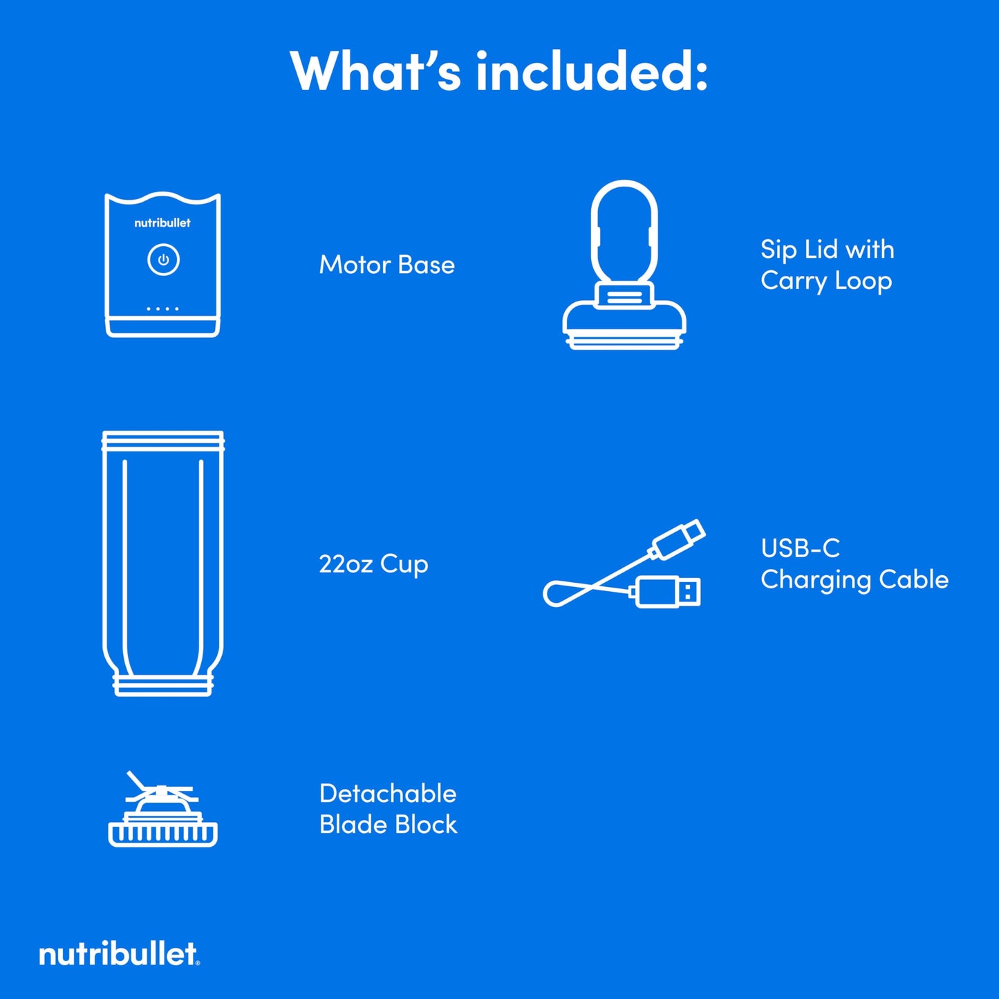 nutribullet Flex portable blender NBPB50200BBC, Sapphire Blue