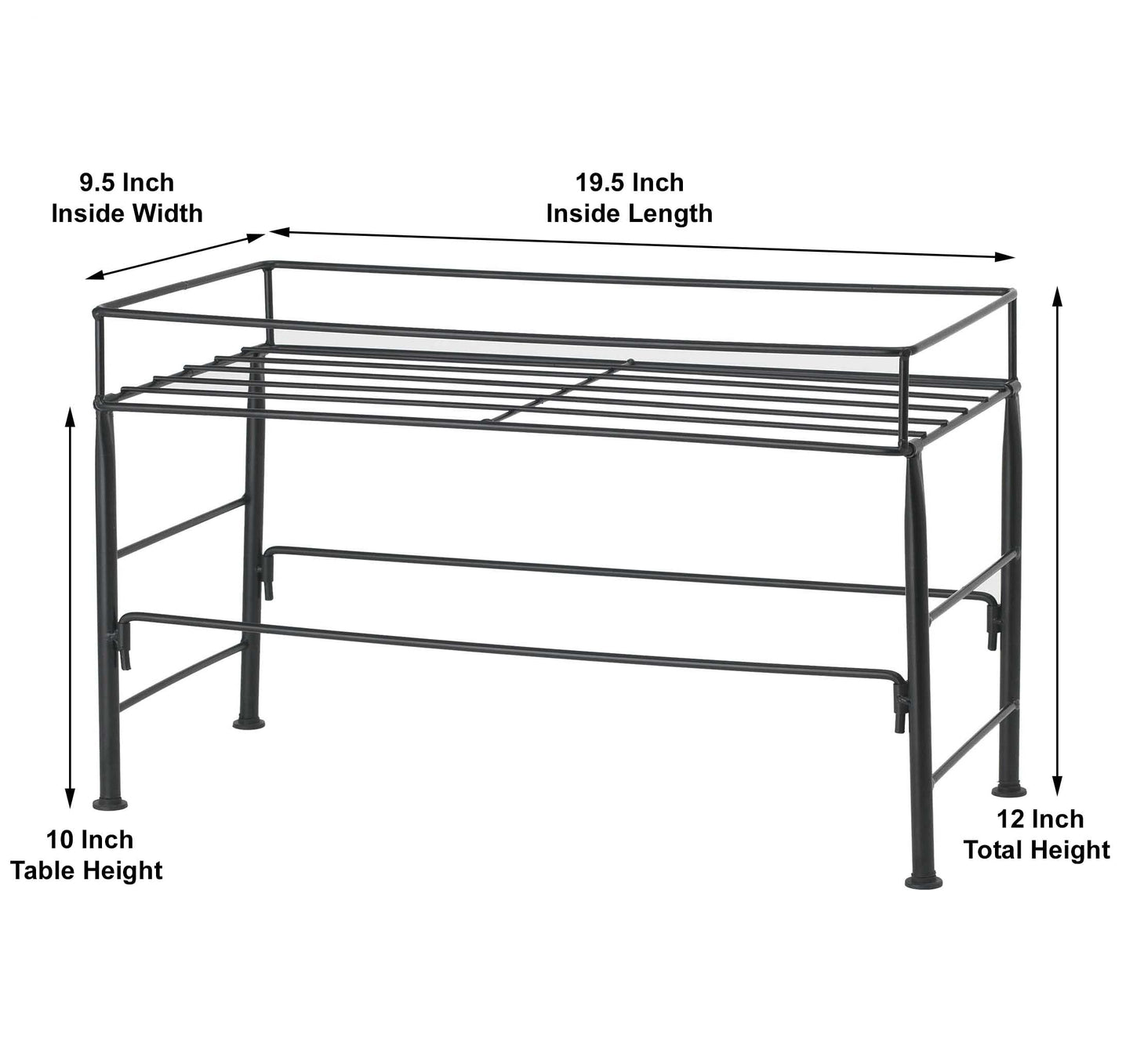 PetRageous 81032 Bradys Set The Table Steel Frame Dog Feeder, 10-Inch Tall by 20-Inch Long and 10-Inch Wide, Holds Two 9-Inch Diameter Bowls for Large and Extra Large Dogs, Black