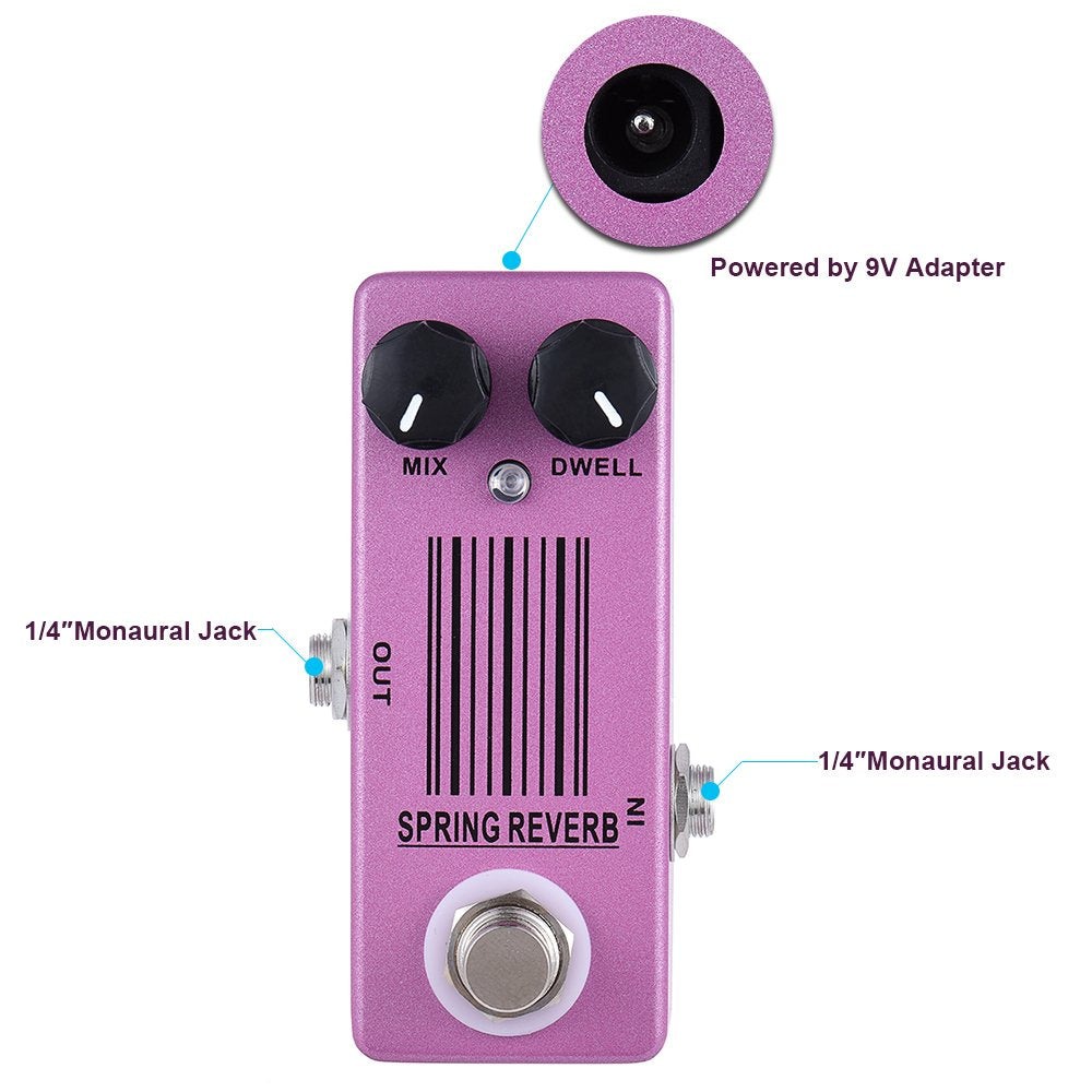 Spring Reverb Mini Guitar Effect Pedal True Bypass