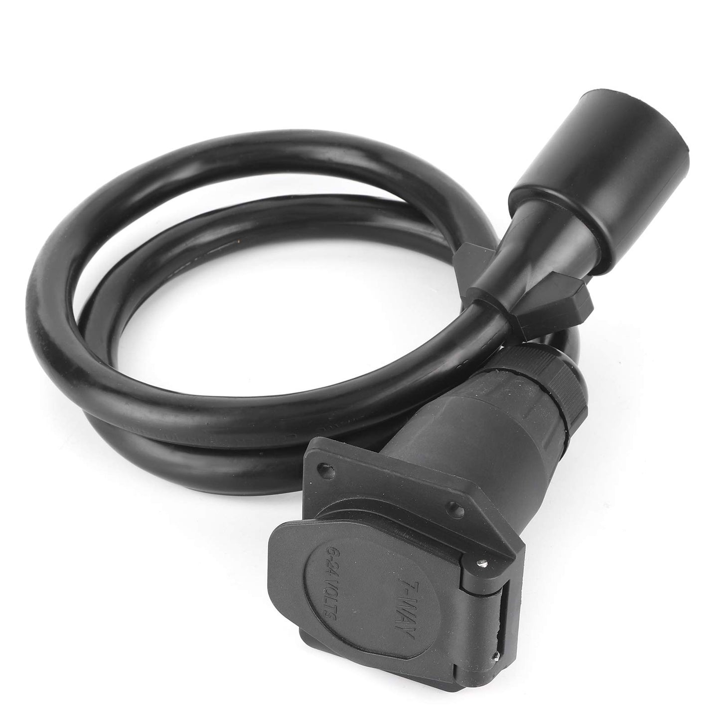 Trailer Extension Cord, 7 Way 3.5ft Double Prong Male Plug Trailer Wiring Connector RV Connecting Line
