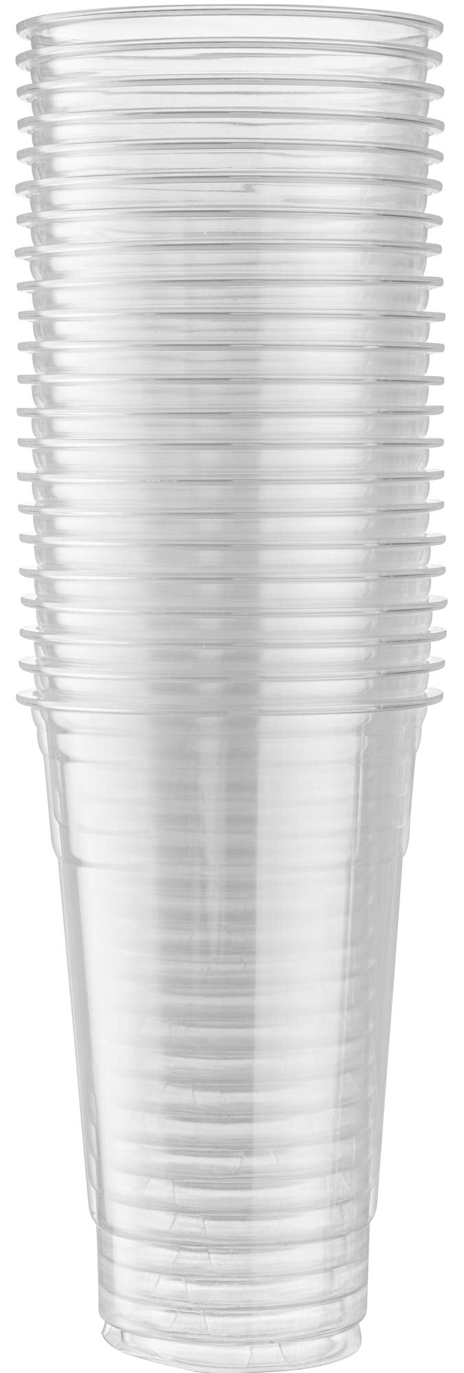 [50 Sets - 24 Oz] Crystal Clear PET Plastic Cups With Dome lids for Iced Coffee, Cold Drinks, Milkshake, Slush Cup, Smoothy's, Slurpee, Party's, Plastic Disposable Cups