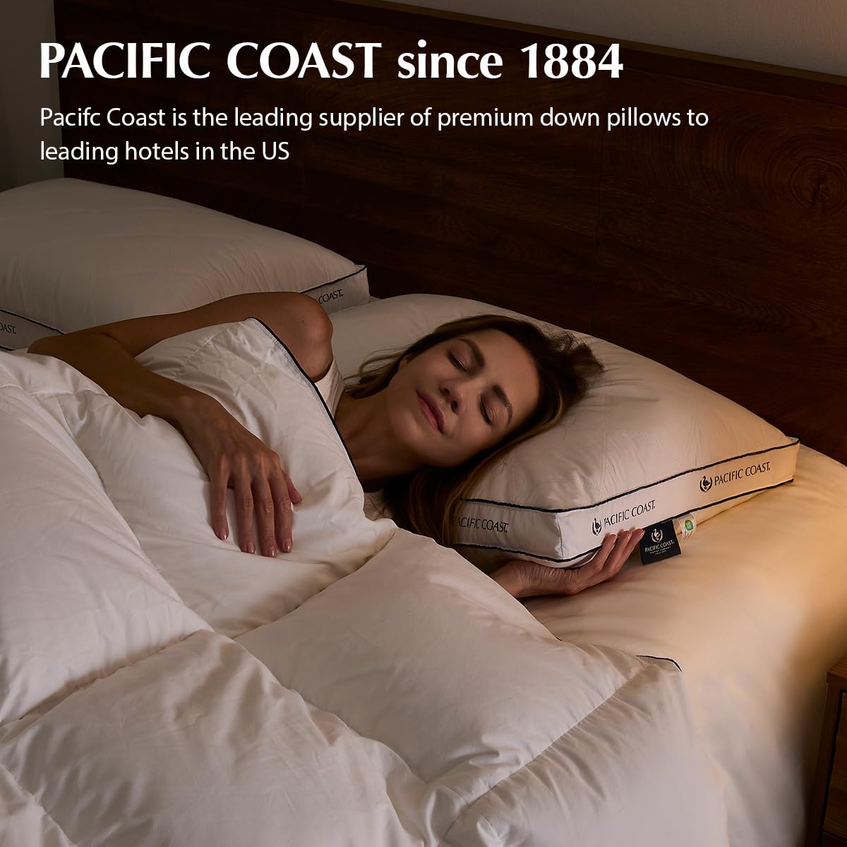 Pacific Coast Gusseted Pillows, Goose Feather and Down Firm Pillows, Luxury Hotel Collection Bed Pillows for Sleeping, Supportive Gusseted Dsign for Side and Back Sleepers (Standard (Pack of 1))