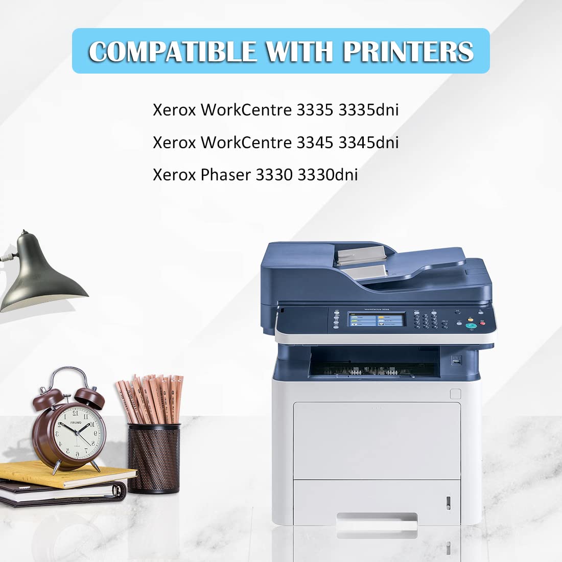 Compatible 3330 3335 3345 Toner Cartridge 15000 Pages for Xerox WorkCentre 3335 3335dni 3345 3345dni Phaser 3330 3330dni Printer 106R03624 (Black, 1-Pack)