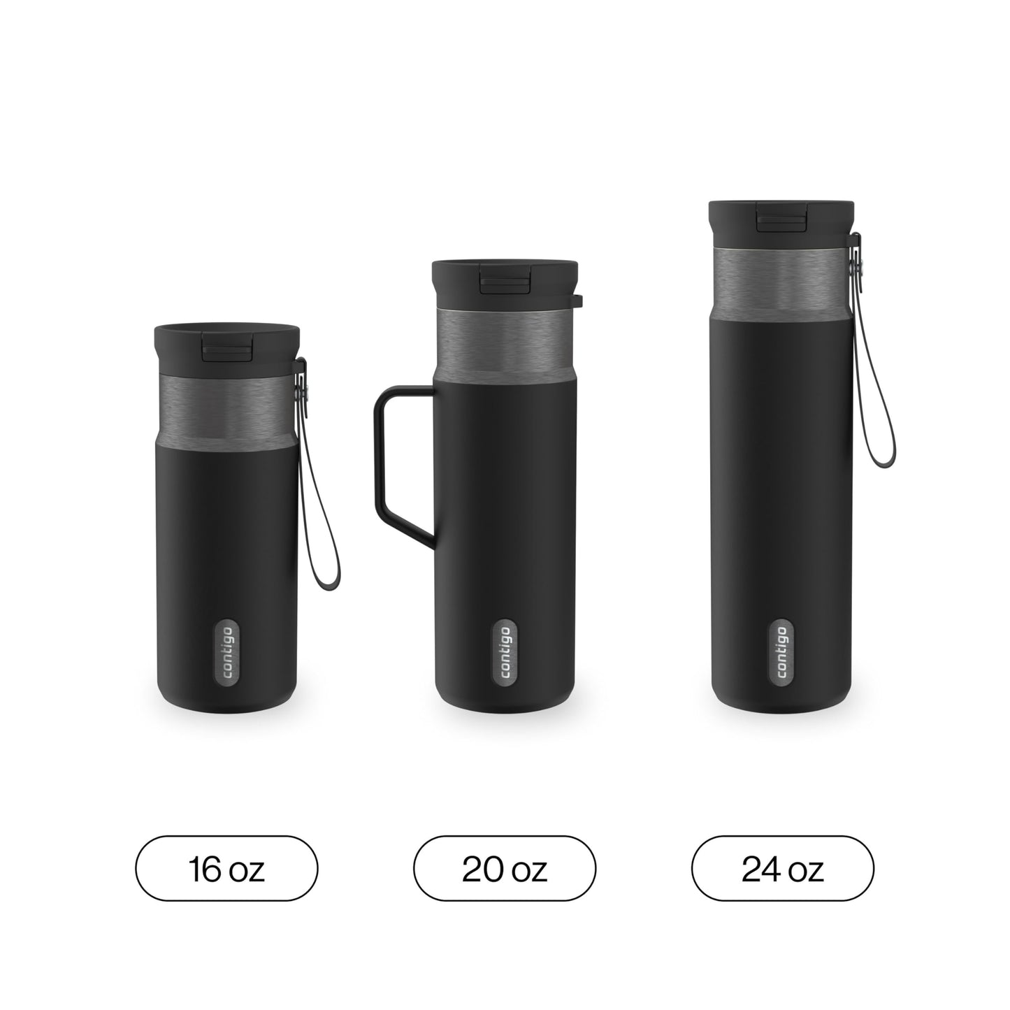 Contigo SnapSeal 20 oz Travel Mug w/Side Handle | Vacuum-Insulated Stainless Steel for Hot Coffee & Tea or Cold Drinks | Spill-Proof Lid w/Straw Compatibility | BPA & Lead-Free | Dishwasher Safe