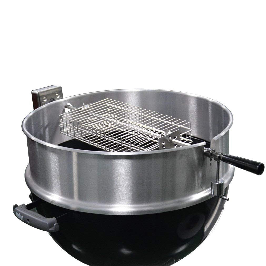 Onlyfire 6042 BBQ Stainless Steel Flat Spit Rotisserie Grill Basket for Any Grill, Fits 1/2" Hexagon, 3/8" Hexagon, 3/8" Square&5/16" Square Rotisserie Spit Rods