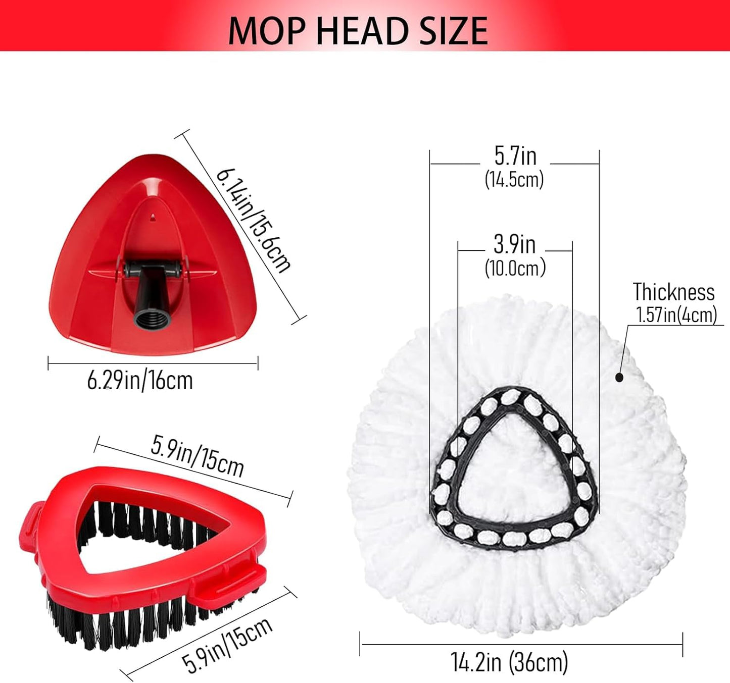 10 Pack-in-1 Reusable Mop Head Replacement for Vileda Easywring 1-Tank System, Microfiber Spin Moop Refills Compatible with Vileda Triangle Mops,Deep Clean Refill, Machine Washable & Easy to Replace