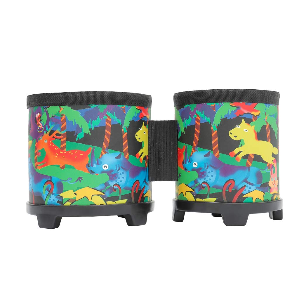 Musfunny Bongo Floor Drum Set 5"- 6" Club Gathering Rhythm Drum Percussion Musical Instruments with Colorful Mallets (5" and 6")