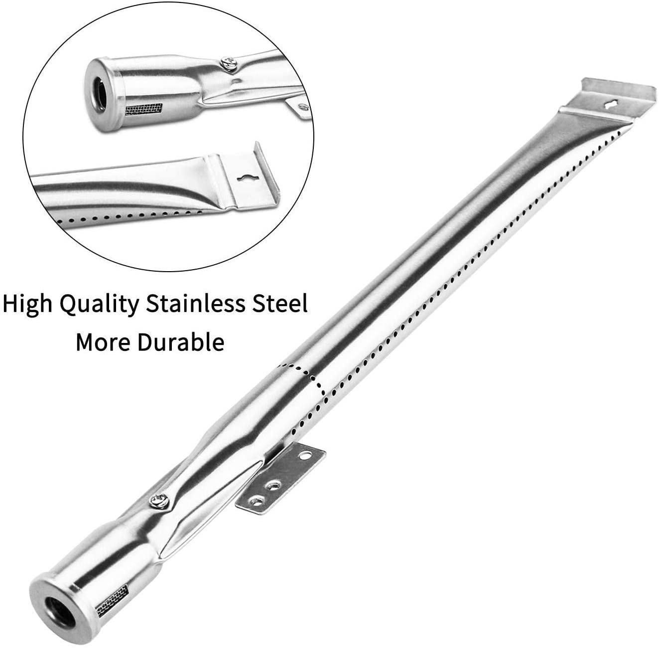 Hiorucet BBQ Burner Replacement Parts for Nexgrill 5 Burner 720-0888, 720-0888N, 720-0882S, 4 Burner 720-0830H, 720-0830D Grill Models, 14 7/8 Inch Stainless Steel Gas Grill Burner Tube, 5 Pack