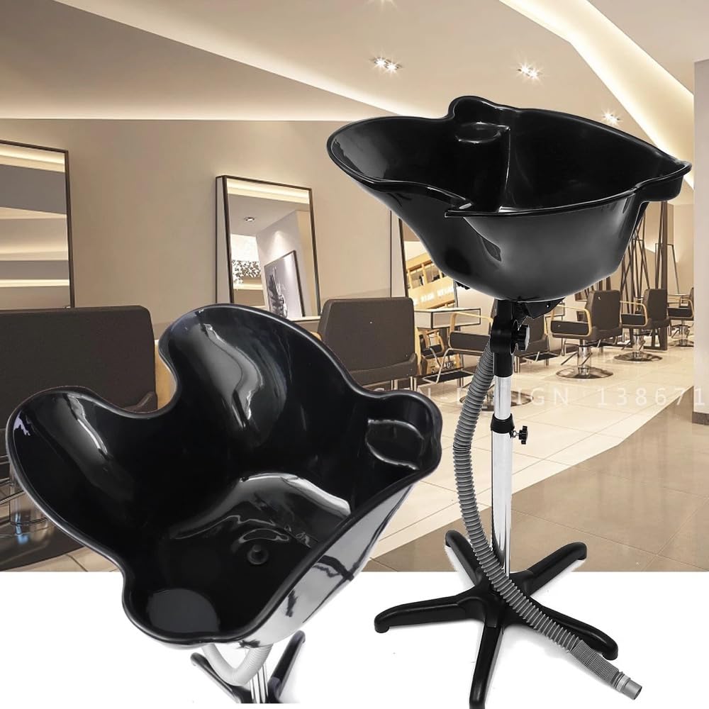 AmmyWay Portable Hair Washing Basin Portable Shampoo Bowl for Handicap & Disabled, Seniors, Hairstylist and Home Services, wash Unit Bowl with Chrome Steel Structure, Durable & Convenient 22 L