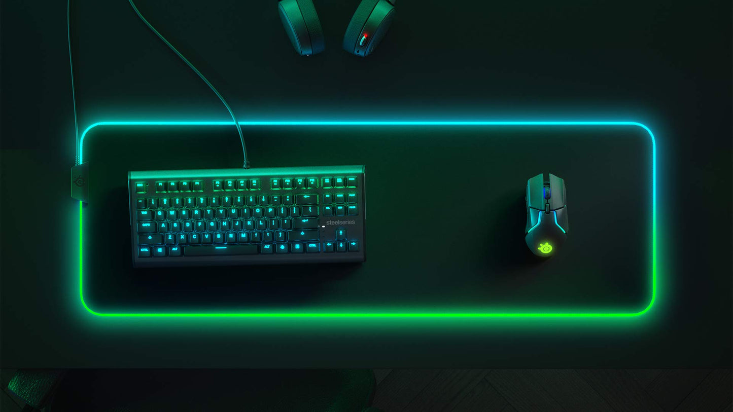 SteelSeries QcK Gaming Surface - XL RGB Prism Cloth- Mouse Pad of All Time -Sized to Cover Desks/CA: SteelSeries QcK-XL RGB Prism Cloth-Sized to Cover Desks-Optimized For Gaming Sensors