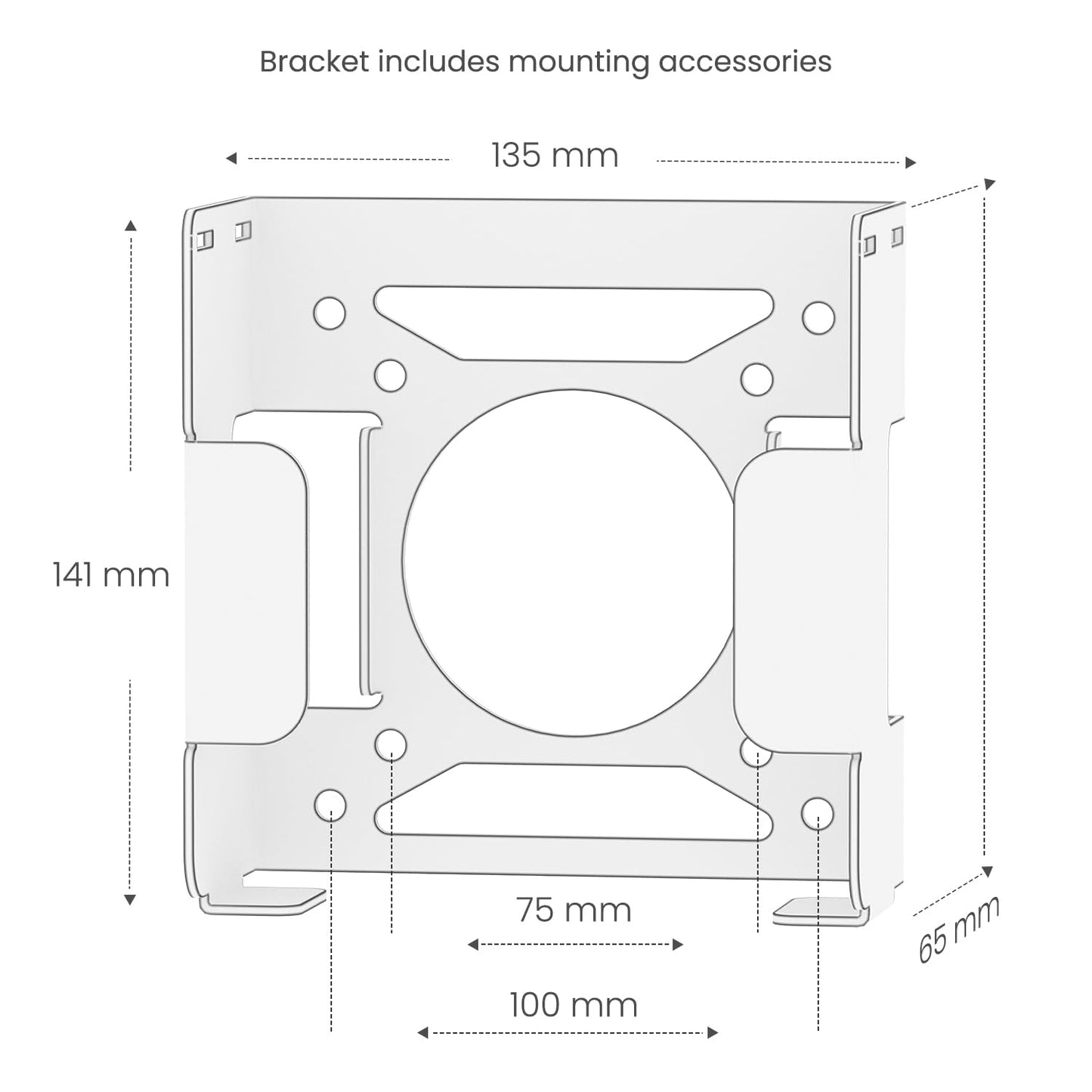 Fasgear Pure Aluminum VESA Mount for Mac-mini M4 2024, Monitors Mounting Bracket for Under Desk with Anti-Theft Function, Metal Wall Mounted VESA Compatible with Mac-mini M4 Pro 2024 (Black)