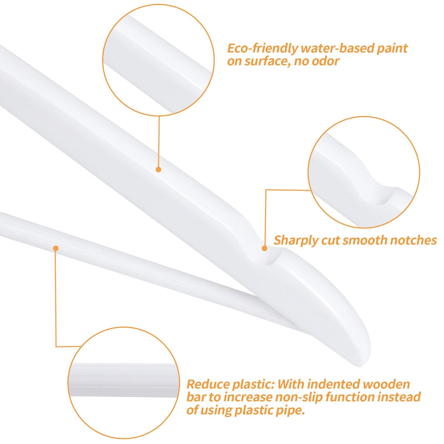Amazon Basics Wood Suit Clothes Hangers, 30-Pack, White