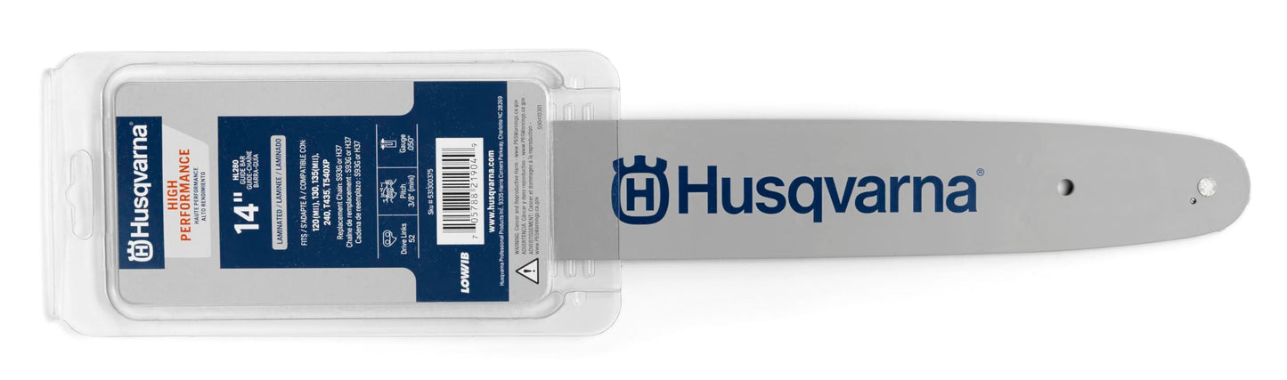 Husqvarna 531300375 14-Inch HL280-52 Lo-Pro Chain Saw Bar, 3/8-Inch by .050-Inch