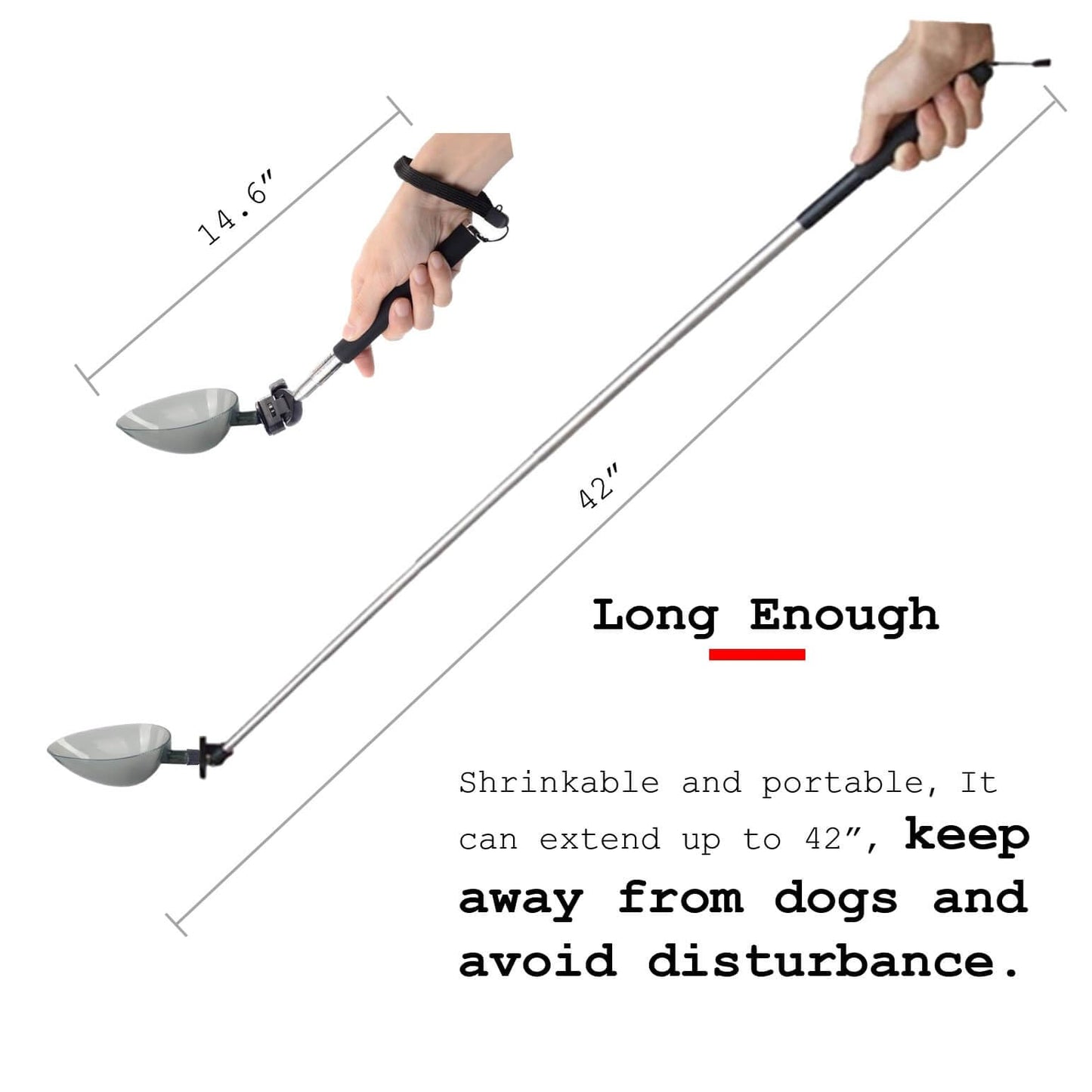 iNenya Dog Urine Sample Catcher,Adjustable Angle Long Handled Telescopic Dog Urine Collector,Super Easy to Use Dog Pee Catcher Urine Stick for Small Large Female Dogs
