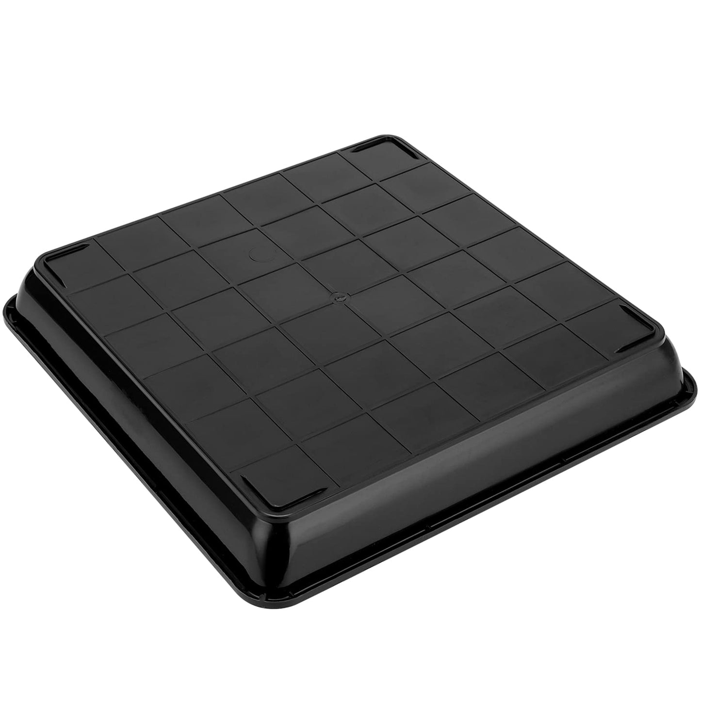 JOIKIT 10 PCS 11 x 11 Inch Square Plant Saucer, Plastic Plant Saucer Drip Tray, Square Flower Pot Tray for Indoors and Outdoor Plant Pots, 1.5 Inch Deep, Black