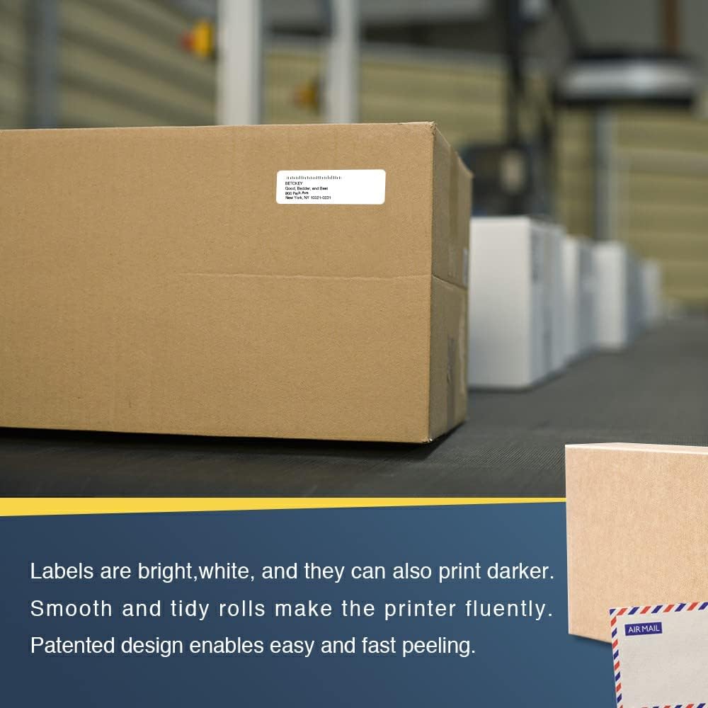 BETCKEY - Compatible Multi-Purpose Address Labels Replacement for Brother DK-1204 (0.66" x 2.1"), Use with Brother QL Label Printers [10 Rolls + 2 Reusable Cartridge]