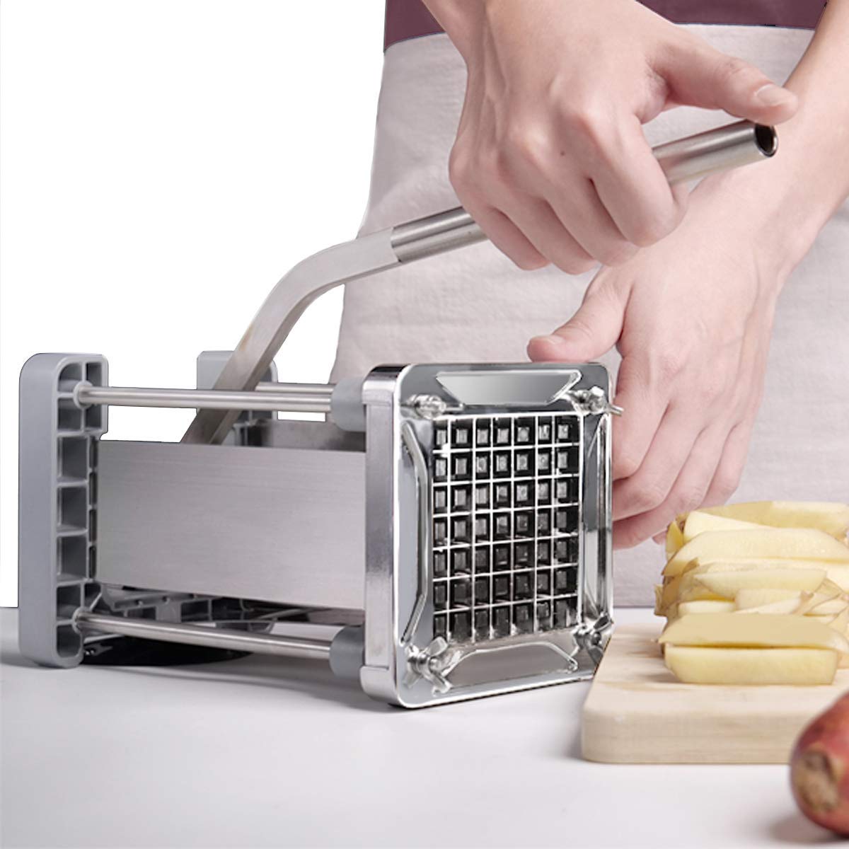 French Fry Cutter, SOPITO Professional Potato Cutter Stainless Steel Commercial Restaurant with 1/2-Inch Blade for Potatoes, Carrot and More