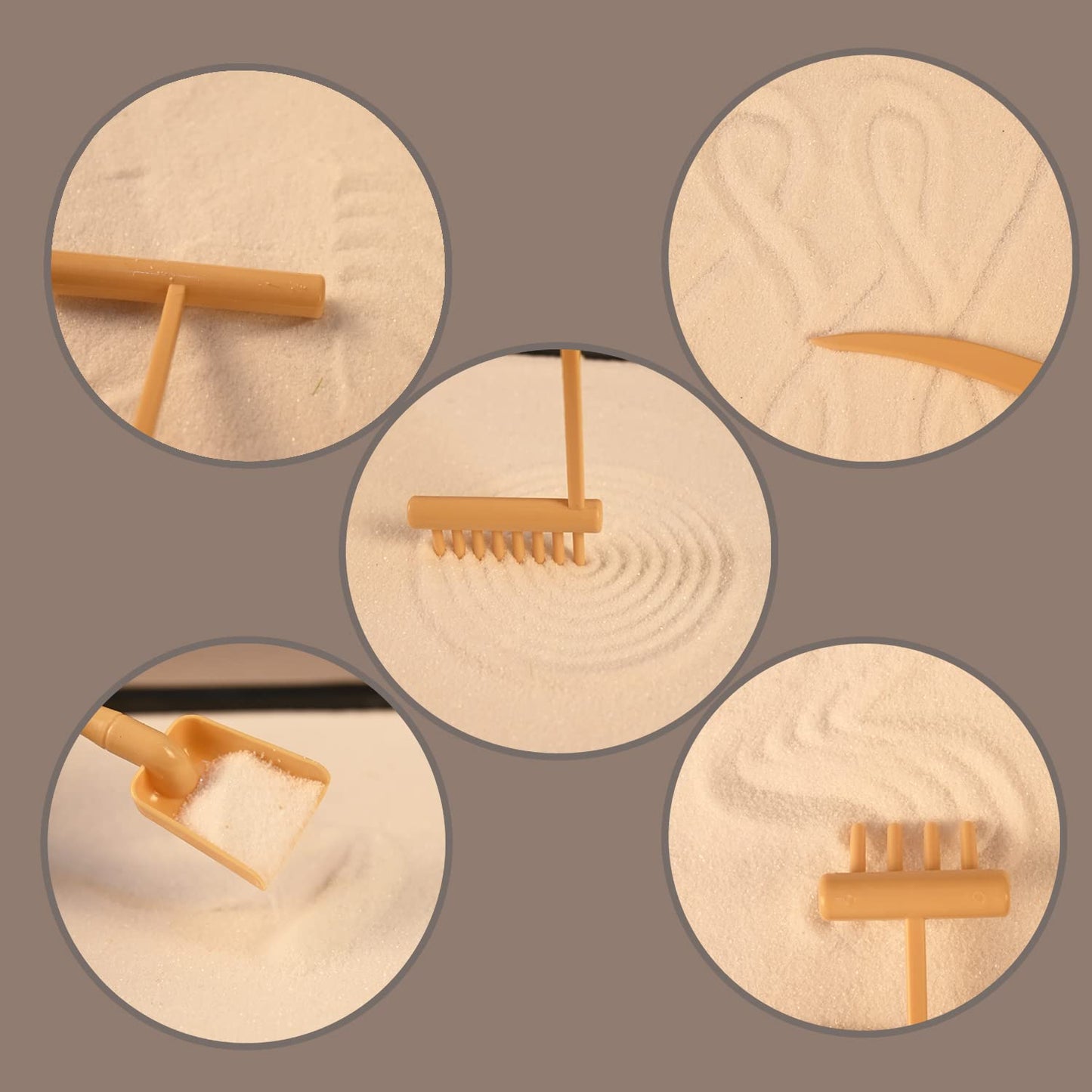 10" x 7" Upgraded Zen Garden for Desk with 18 Accessories Sand Garden Decoration Included Sand Tray,Zen Garden Rake,Trees,Pagoda,Bridge,Pavilion,Boat Zen Gifts Women