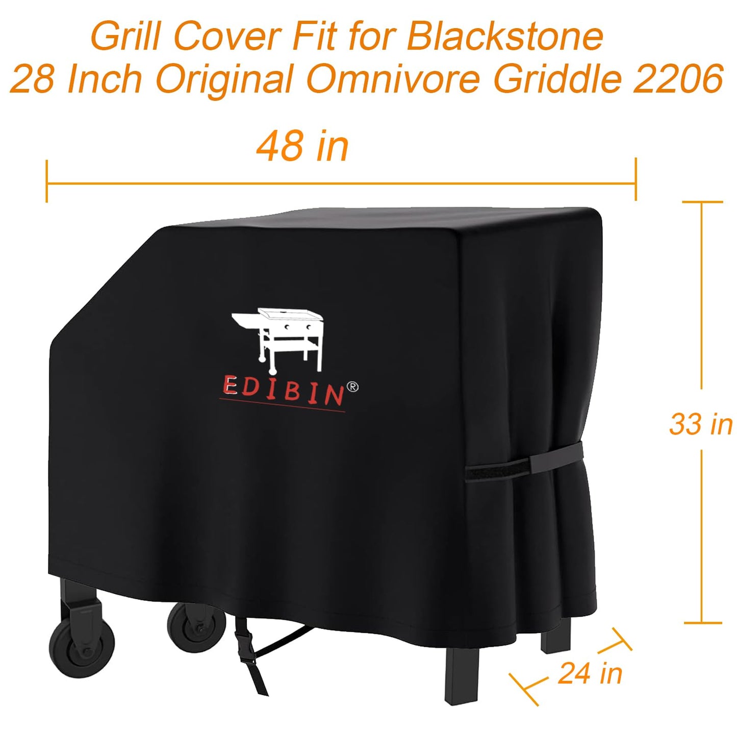 28" Griddle Cover for Blackstone 28 Inch Original Omnivore Griddle 2206,Waterproof 28 Inch Griddle Cover for Blackstone 2 Burner Griddle 1517, 1605, 1853, 1555 and 28” Single Shelf Grill Cover