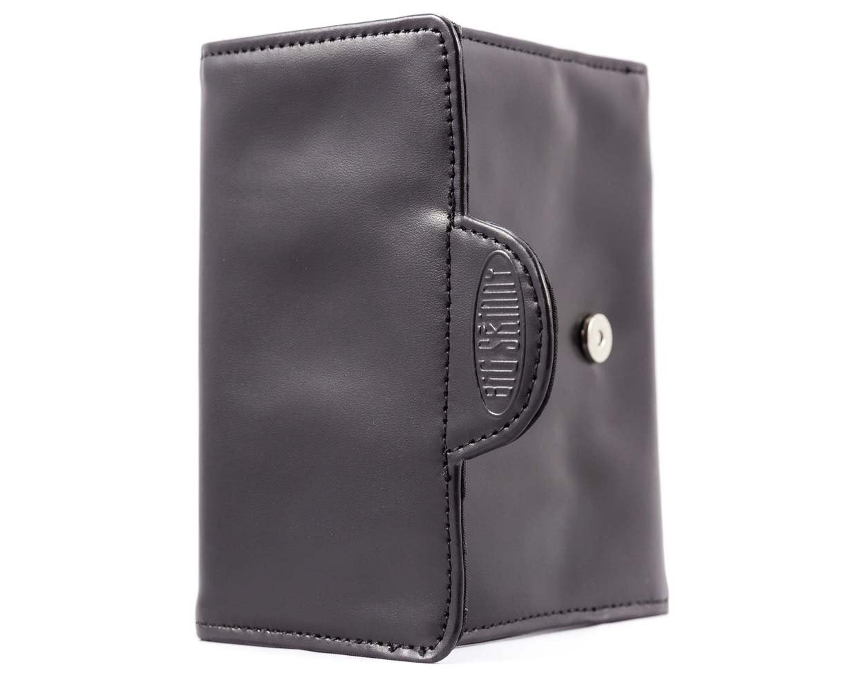 Big Skinny Women's Trixie Leather Tri-Fold Slim Wallet, Black