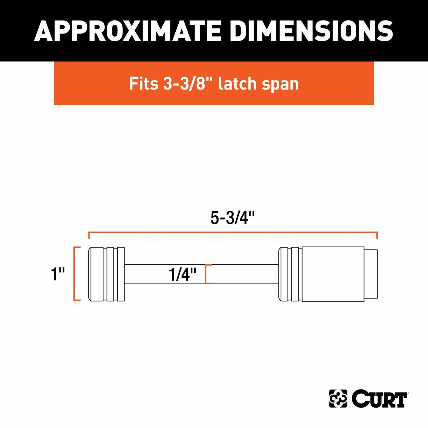 CURT 23523 Chrome Trailer Tongue Coupler Lock, 1/4-Inch Pin Diameter, Up to 3-3/8-Inch Span