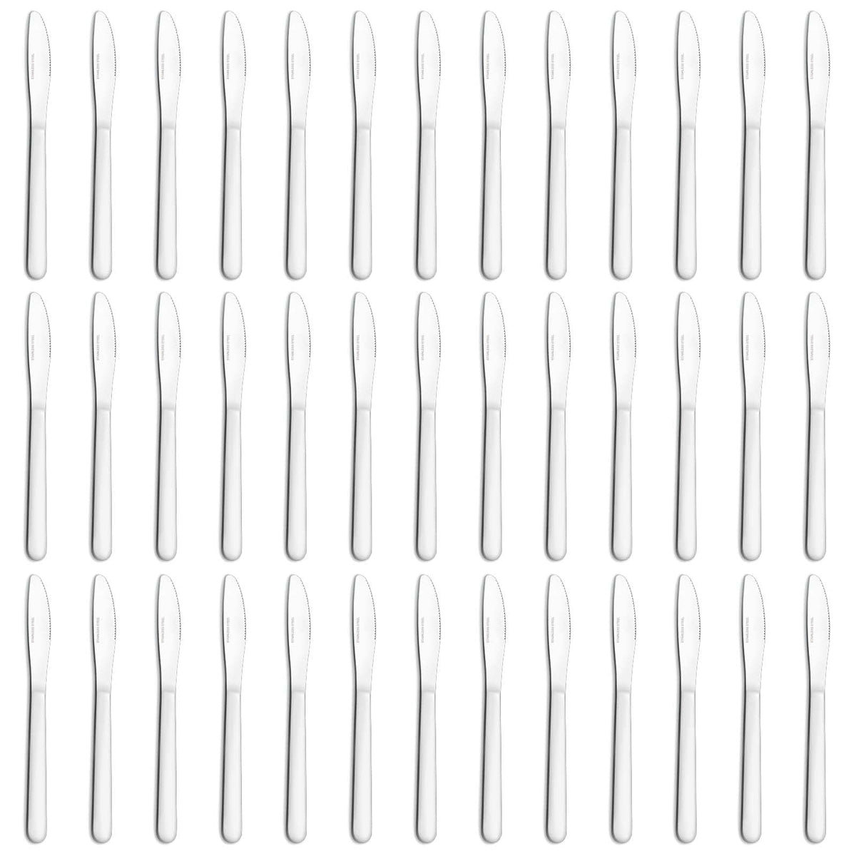 Funnydin 36 Pieces Dinner Knives Set, 8.1 Inches Table Knives Set, Odourless Butter Knife, Food Grade Stainless Steel Dinner Knife, Cost-effective Silverware - Mirror Polished, Dishwasher Safe