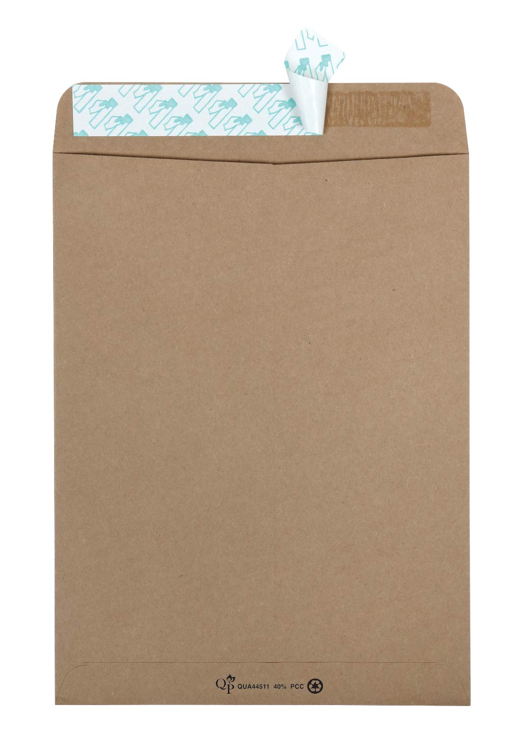 Quality Park 100-Percent Recycled Kraft Catalog Envelope, 9-Inch X 12inches, Kraft, Redi-Strip, 100 Count (44511)