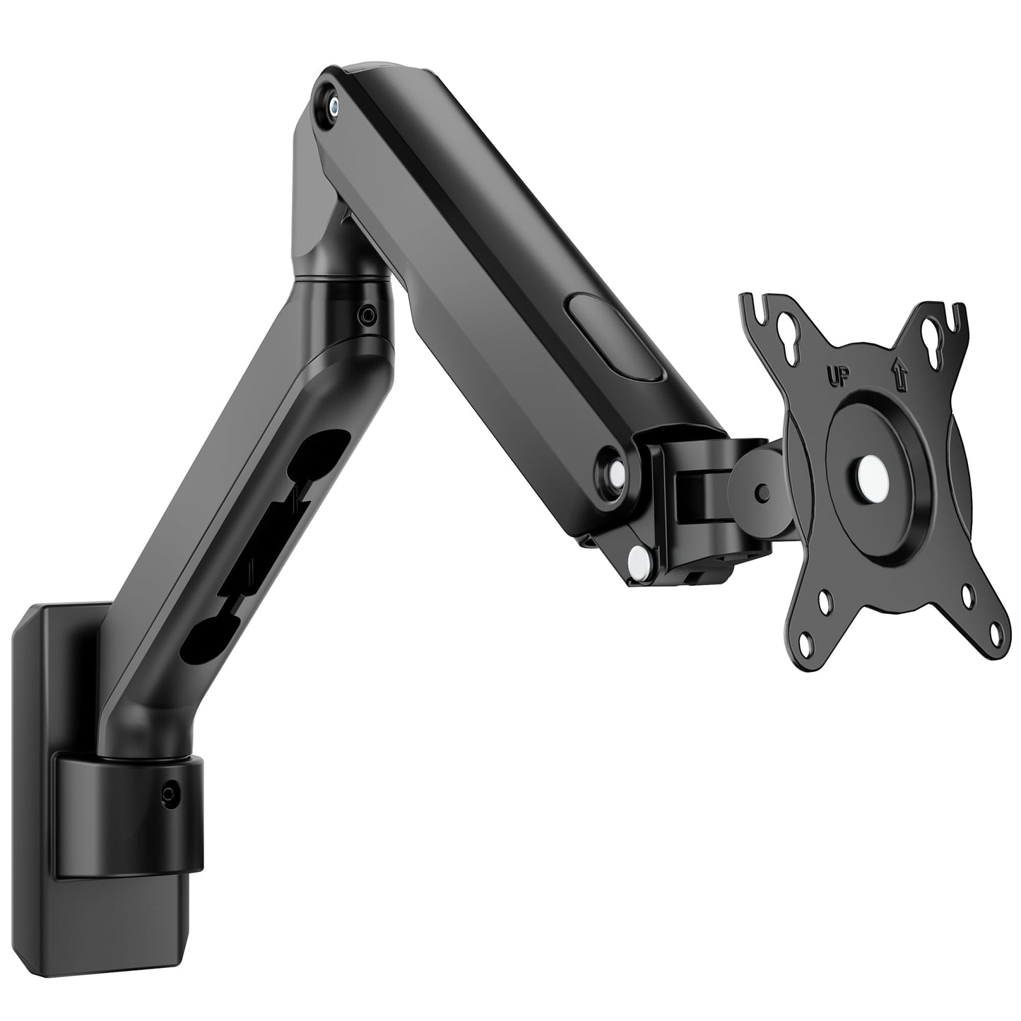 monTEK Single Monitor Wall Mount, Heavy-Duty Adjustable Mount for 17″–32″,Full Motions Arm Mechanical Spring Holds Up to 20lbs, VESA 75x75/100x100,Black