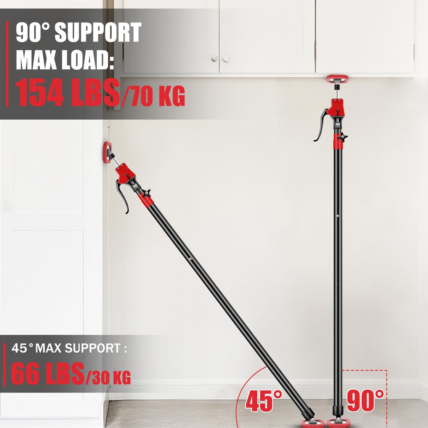 XINQIAO Cabinet Jacks for Installing Cabinets, Heavy Duty Third Hand Tools Adjustable Support Pole from 47 CM to 75 CM, 1 PC