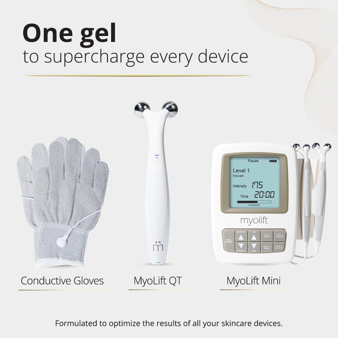 7E Wellness Myolift Restore Conductive Gel with Bio-Active Complex - 16oz - Facial Skin Care Products with Green Tea Extract, Hyaluronic Acid&Collagen Peptides,Anti Aging &Skin Tightening 16oz-Pack 1