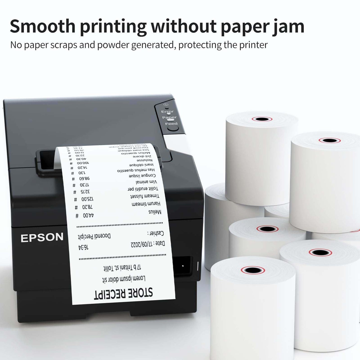 30 Rolls 3 1/8 x 230 ft Thermal Paper Receipt Rolls Cash Register POS Paper fits Credit Card Terminals, 80mm Thermal Receipt Paper, Thermal Paper Rolls - BPA Free