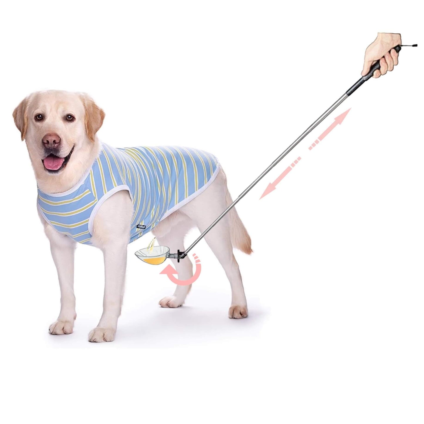 iNenya Dog Urine Sample Catcher,Adjustable Angle Long Handled Telescopic Dog Urine Collector,Super Easy to Use Dog Pee Catcher Urine Stick for Small Large Female Dogs