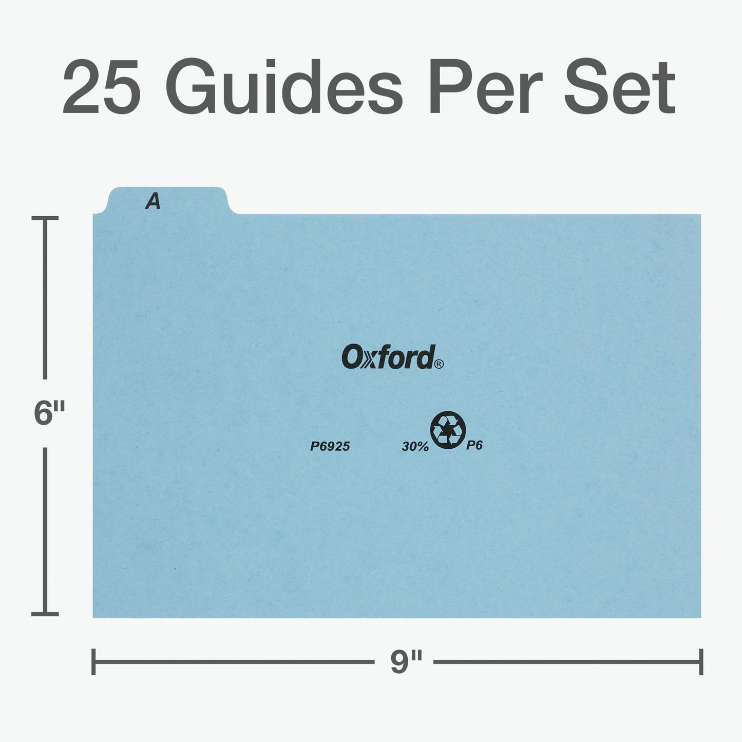 Oxford Heavy Weight Index Card Guides, 6 x 9 Inches, Alphabetical A-Z Dividers, Great Recipe Card Organizer, 25-Set (P6925)