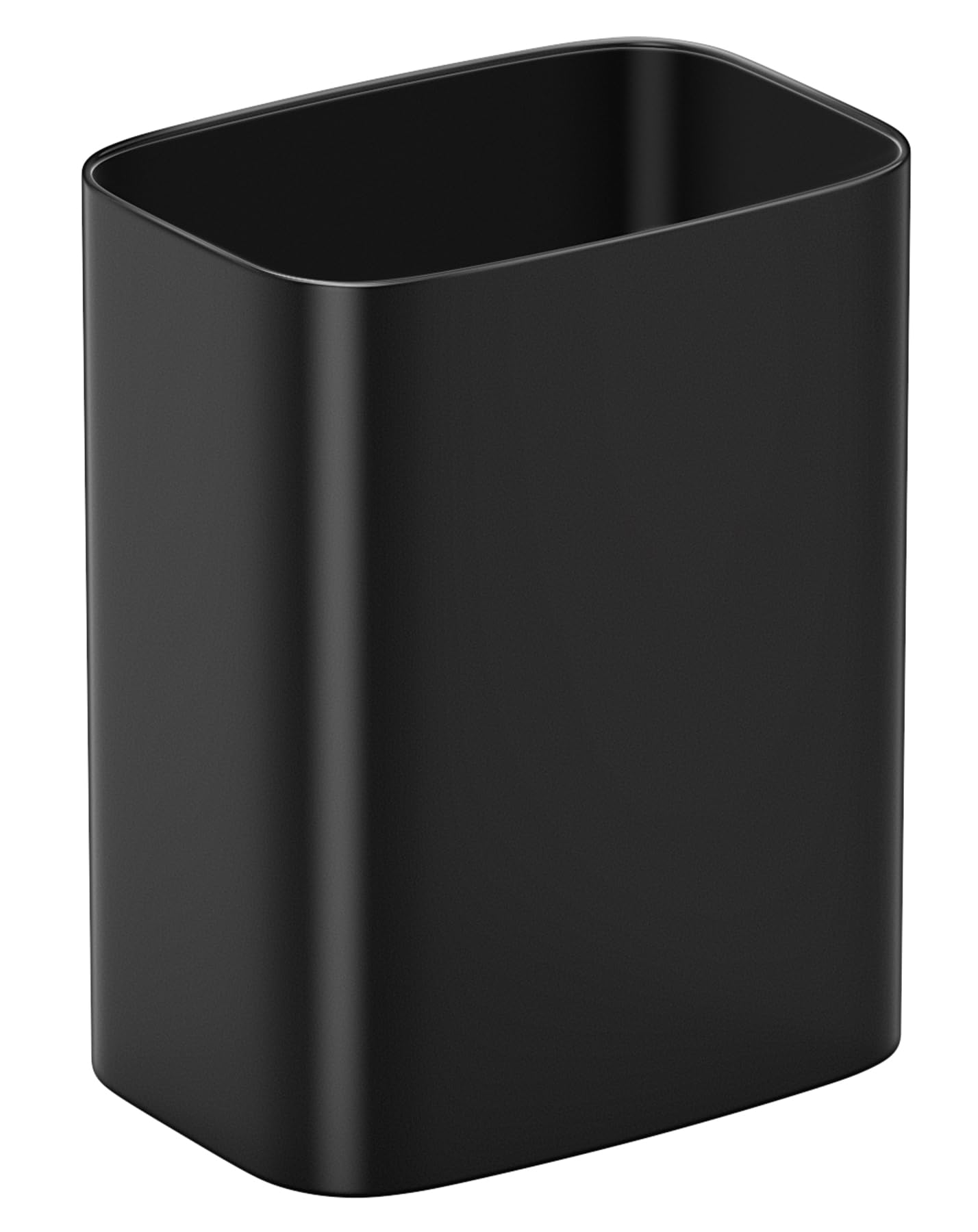 Cesun Small Bathroom Trash Can, 3.4 Gallon Metal Garbage Can, Slim Stainless Steel Waste Basket for Dorm, Bedroom, Office, Toilet, Near Desk, Under Sink (Black)