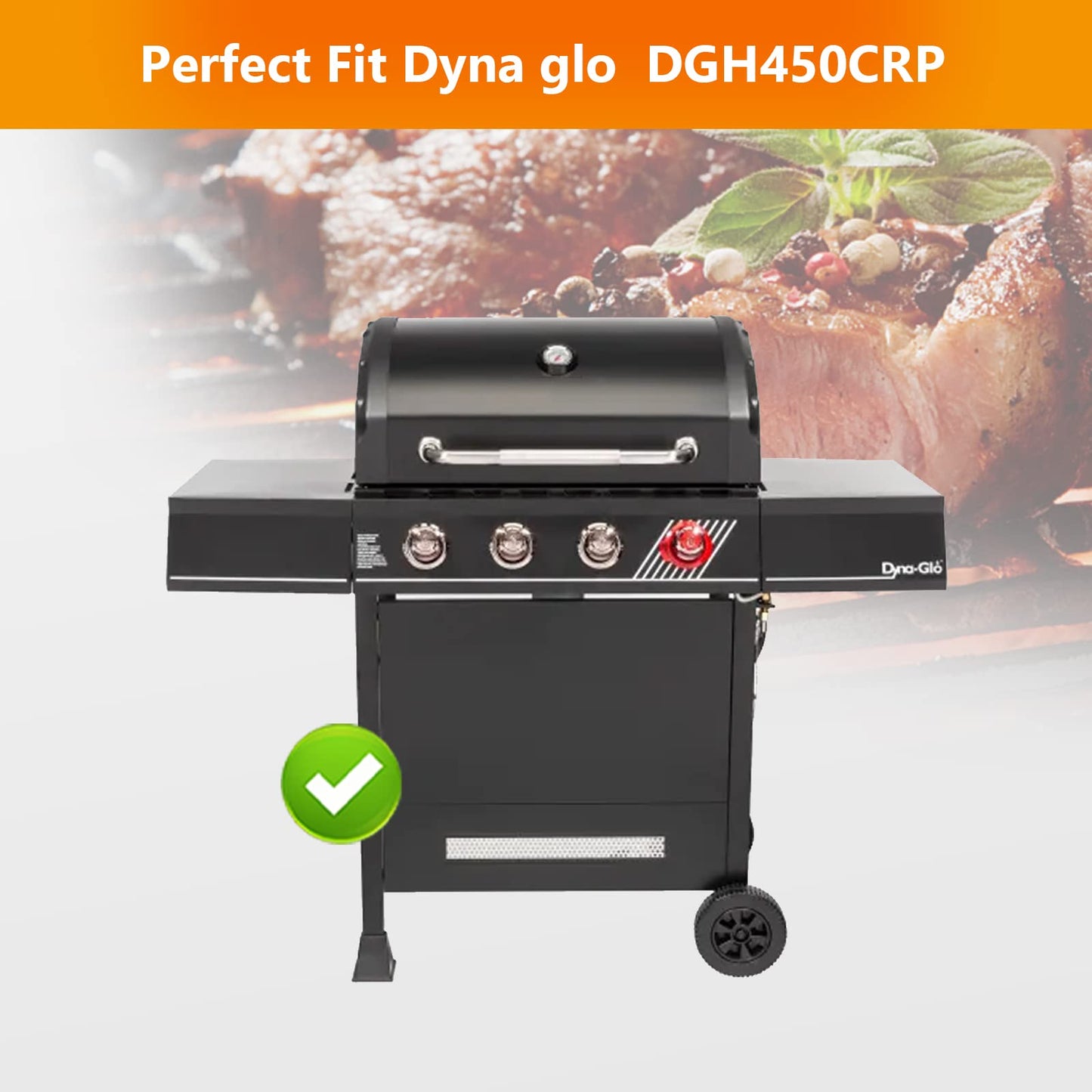 Grill Heat Plate Replacement Parts for Dyna Glo 5 Burner DGH485CRP DGH474CRP, 4 Burner DGH450CRP DGH450CRP-D, Grill Burner Covers, Porcelain Steel Heat Shield for Dyna Glo Grill Parts, 4 Pack