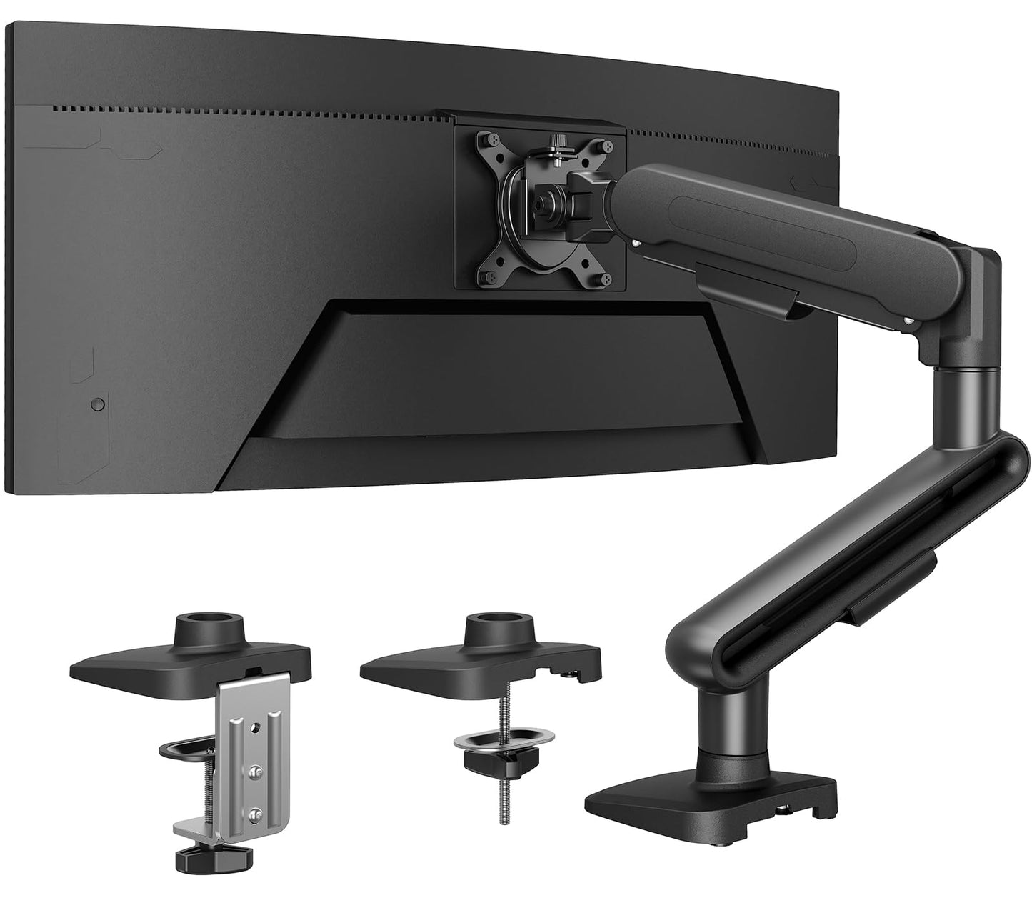 HUANUO Ultrawide Monitor Arm for 13 – 40" Screens, Single Monitor Mount Holds up to 26.4lbs, Adjustable Monitor Stand with C-Clamp & Grommet Base, VESA Mount 75x75mm/100x100mm