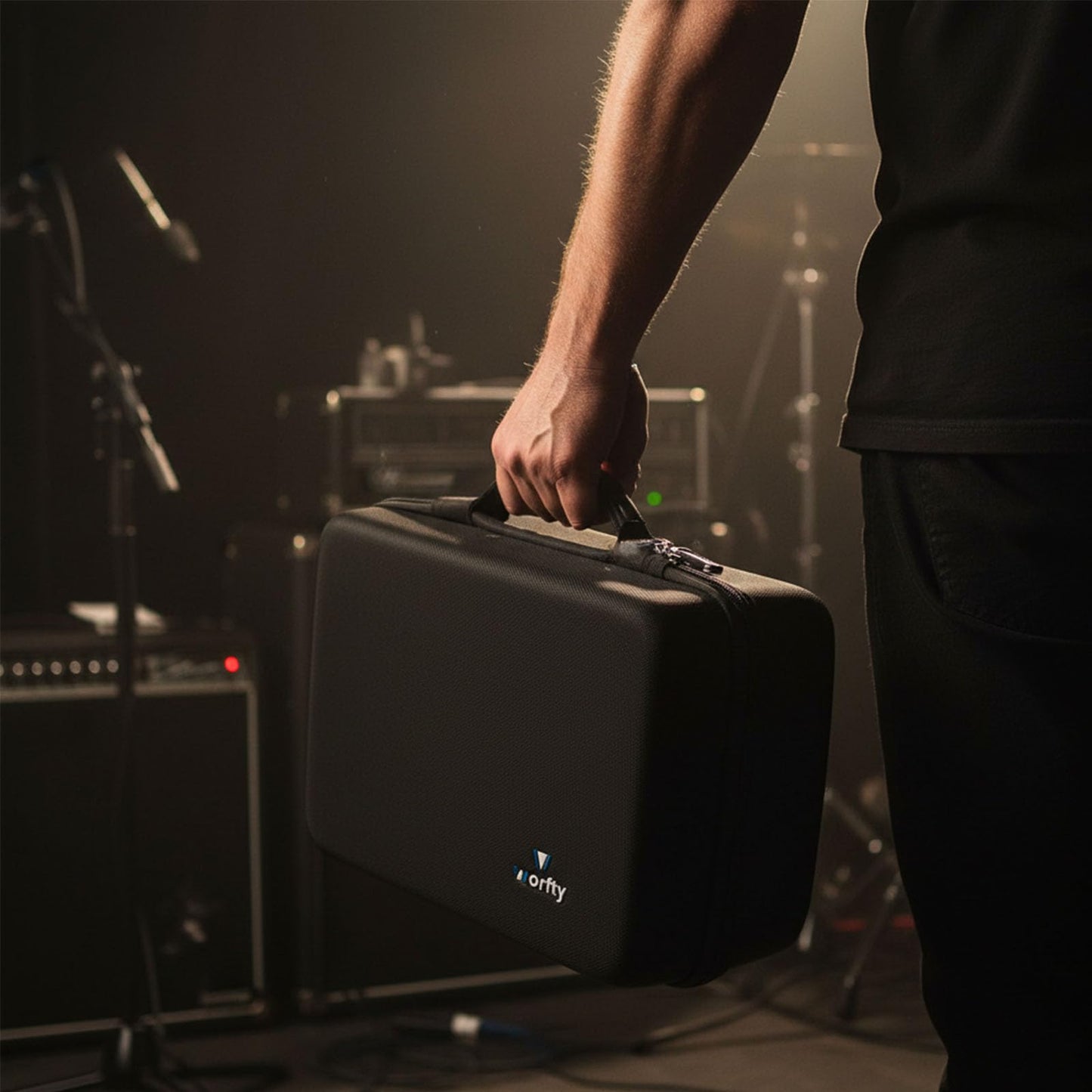 worfty Case for Boss GX-10 Guitar Effects Processor, Hard Travel Carrying Storage Bag for Boss GX-10 Guitar/Bass Multi-effects Pedal (Black)